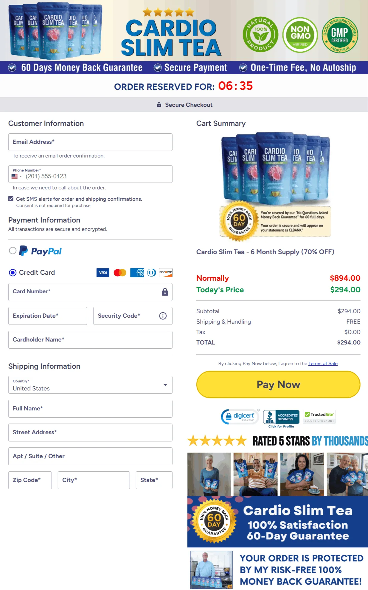 Cardio Slim Tea - Checkout